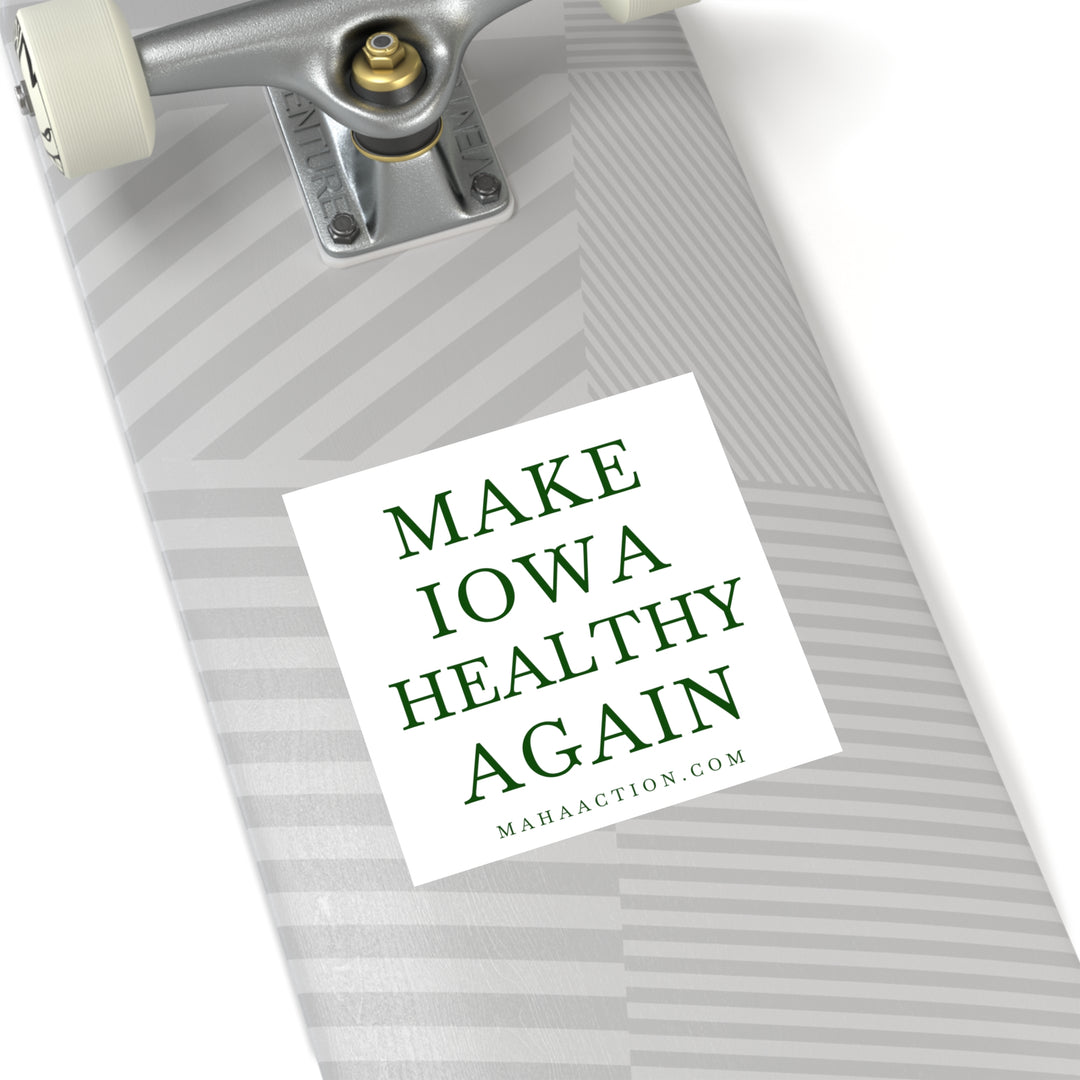 Make Iowa Healthy Again Square Sticker-White
