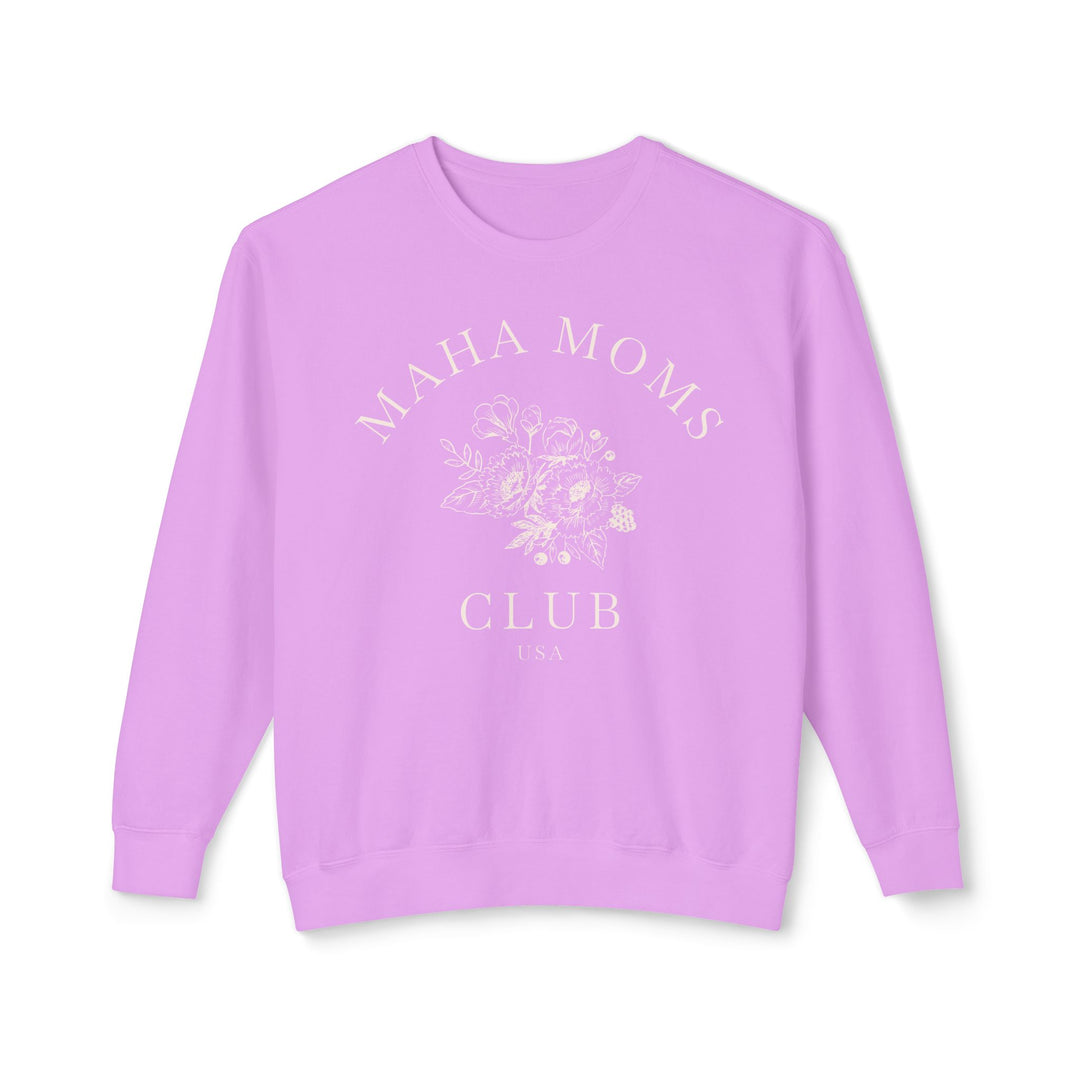 MAHA™ Moms Club Flowers Lightweight Crewneck Sweatshirt