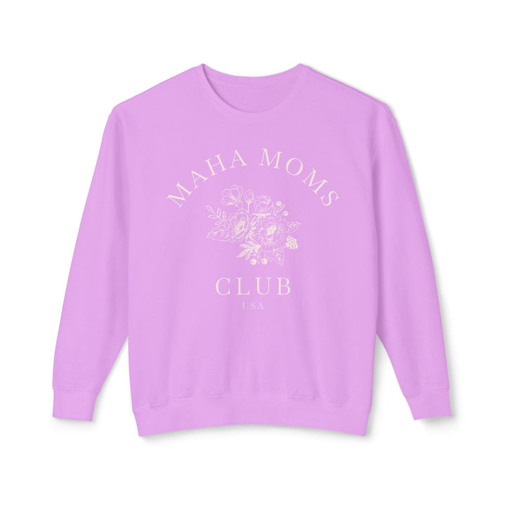 MAHA™ Moms Club Flowers Lightweight Crewneck Sweatshirt