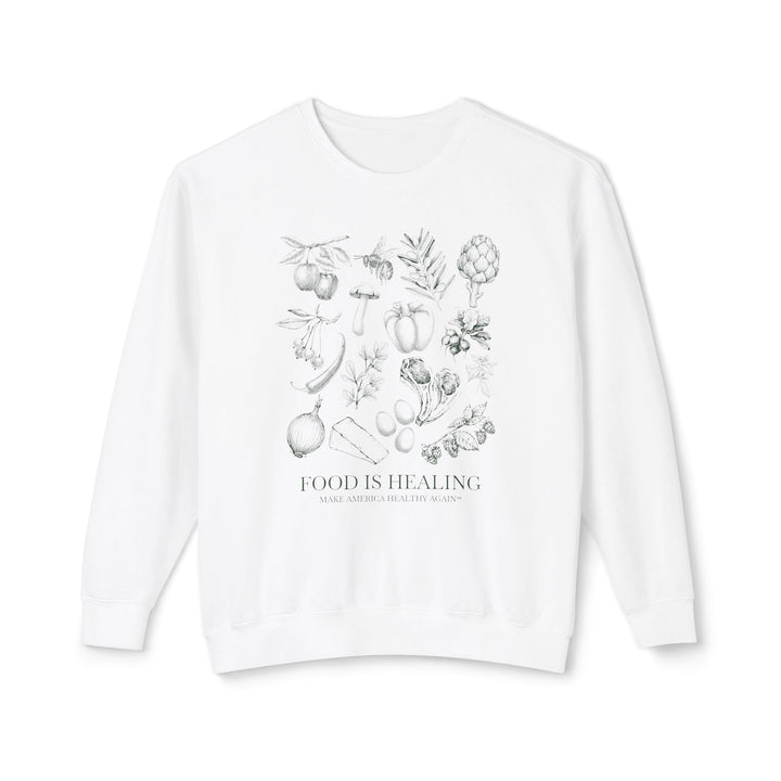 Food is Healing Unisex Lightweight Crewneck Sweatshirt