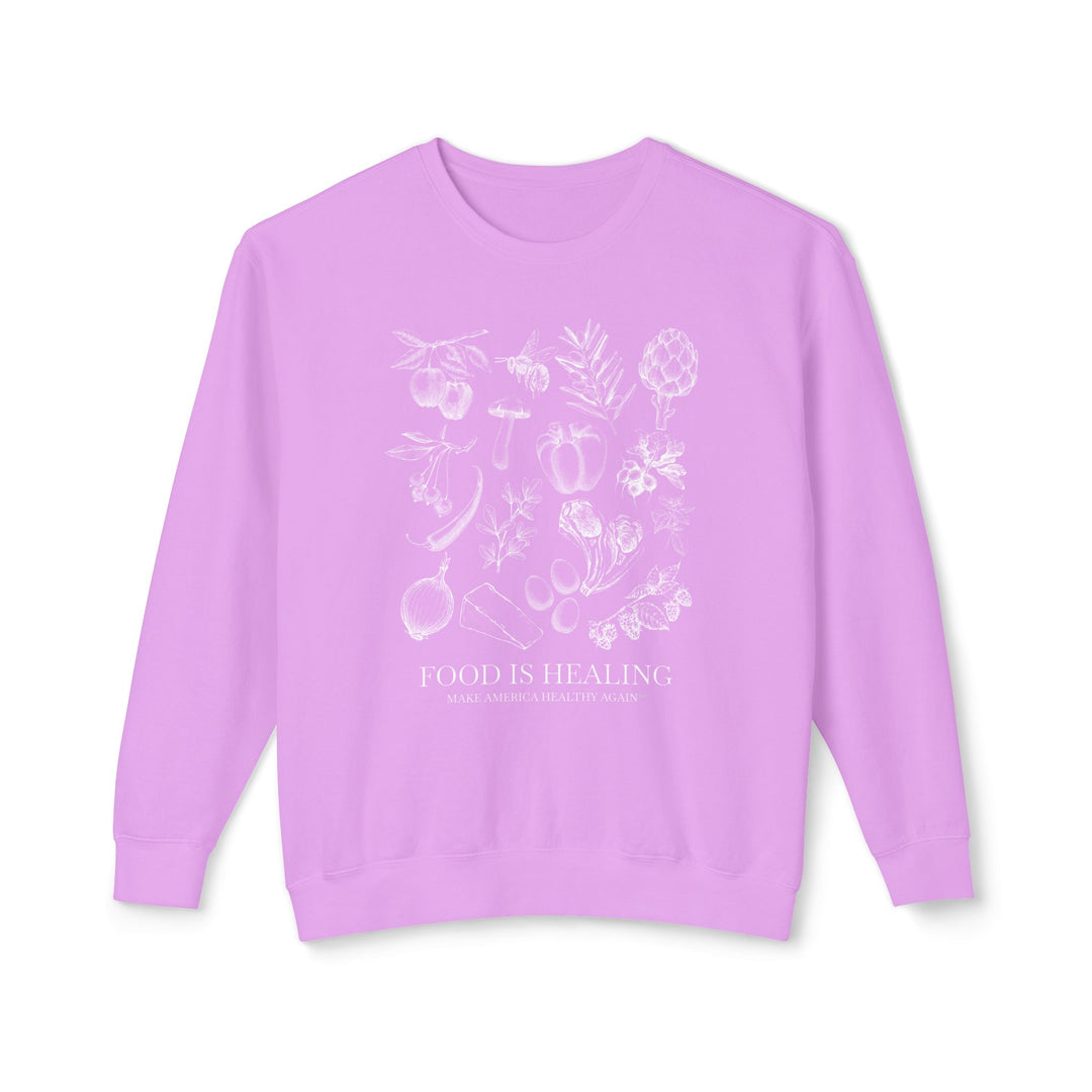 Food is Healing Unisex Lightweight Crewneck Sweatshirt