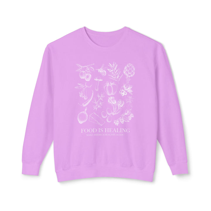 Food is Healing Unisex Lightweight Crewneck Sweatshirt