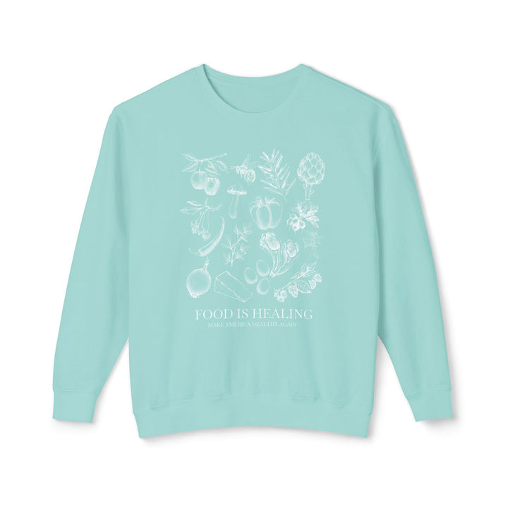 Food is Healing Unisex Lightweight Crewneck Sweatshirt