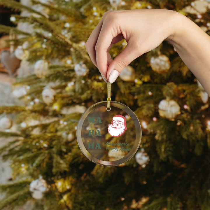 MAHA™ Santa Glass Ornament