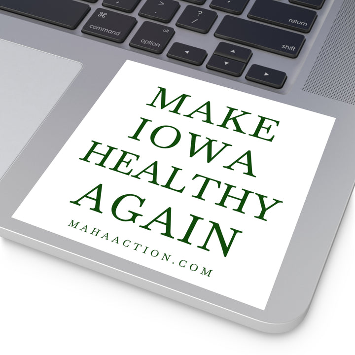 Make Iowa Healthy Again Square Sticker-White