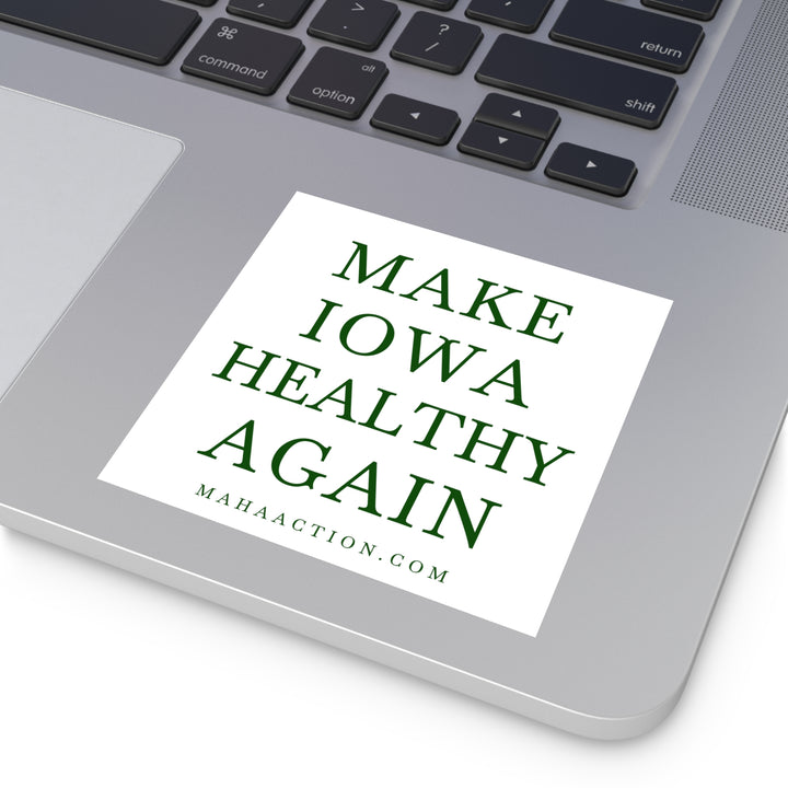 Make Iowa Healthy Again Square Sticker-White