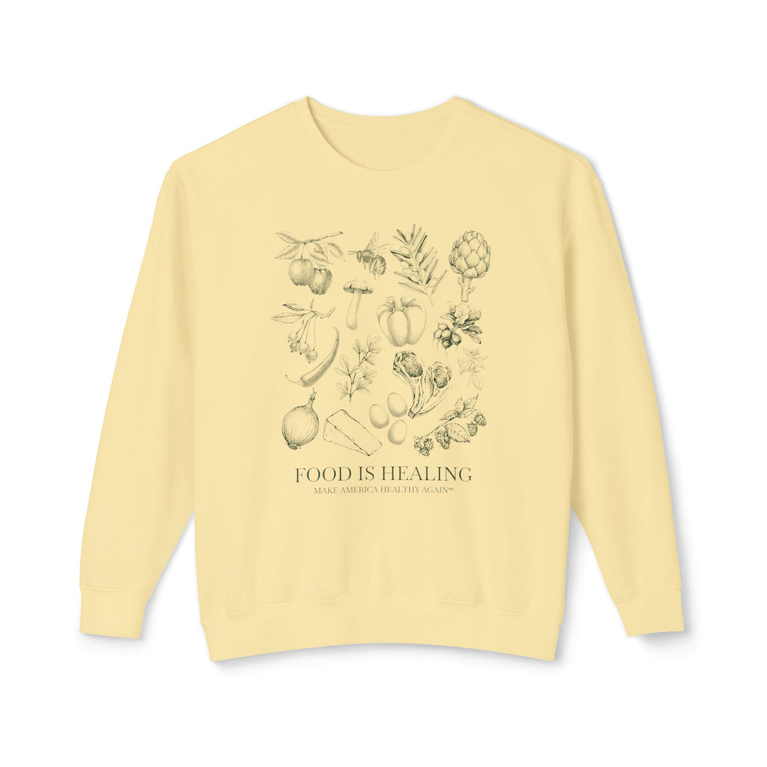 Food is Healing Unisex Lightweight Crewneck Sweatshirt