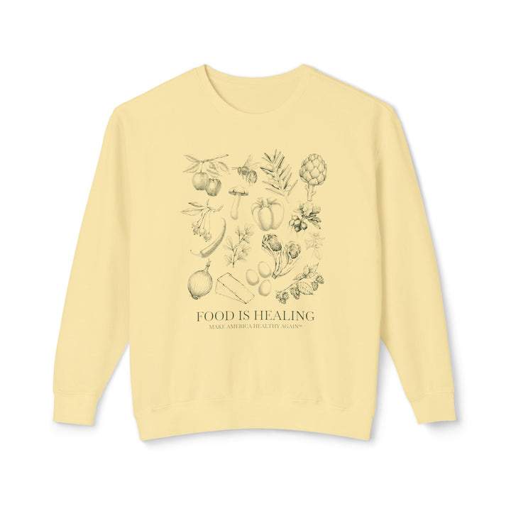 Food is Healing Unisex Lightweight Crewneck Sweatshirt