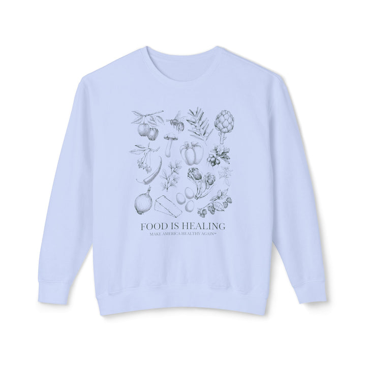 Food is Healing Unisex Lightweight Crewneck Sweatshirt