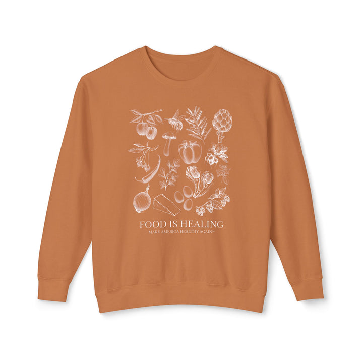 Food is Healing Unisex Lightweight Crewneck Sweatshirt