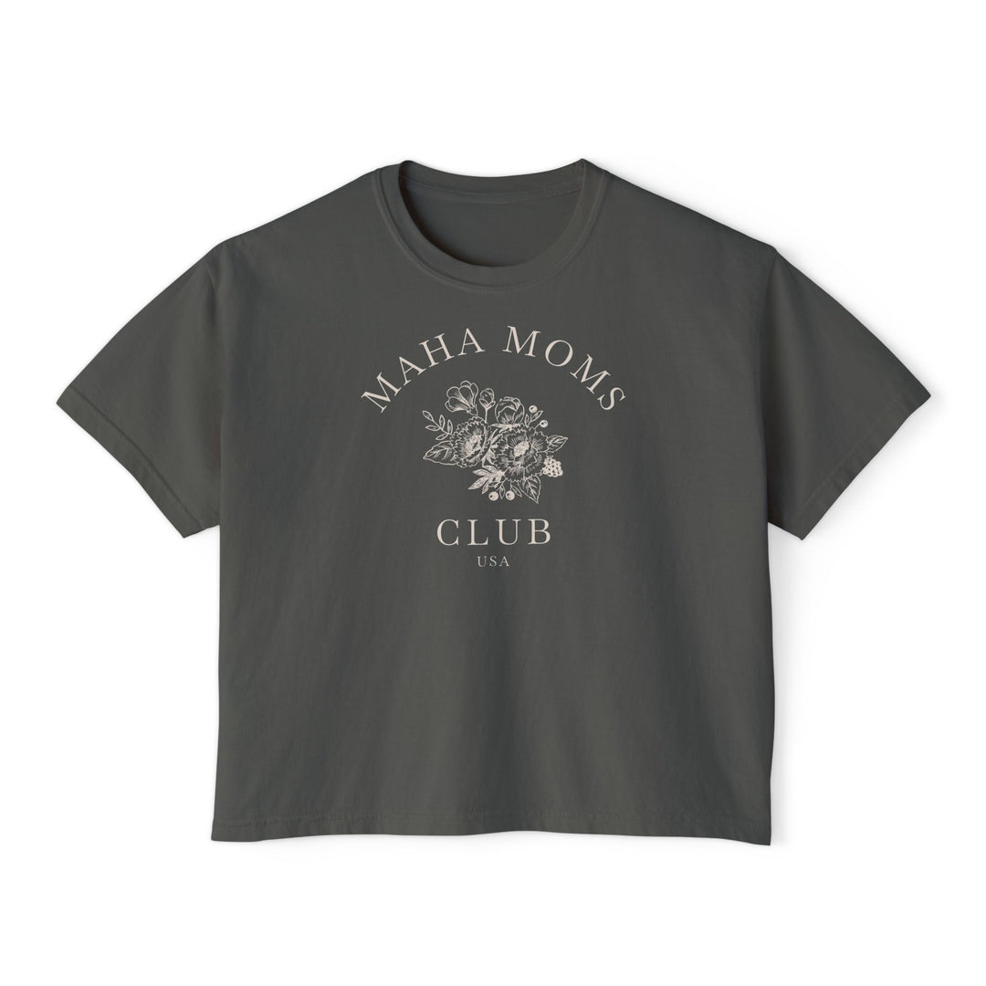 Maha Moms Club Flowers Boxy Tee