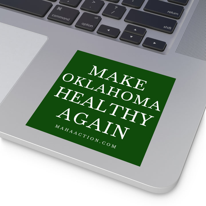 Make Oklahoma Healthy Again Square Sticker-Green