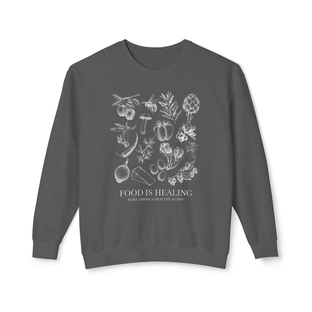 Food is Healing Unisex Lightweight Crewneck Sweatshirt