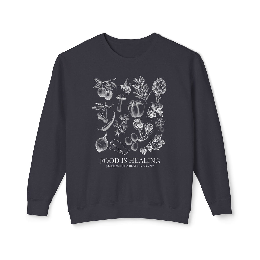 Food is Healing Unisex Lightweight Crewneck Sweatshirt