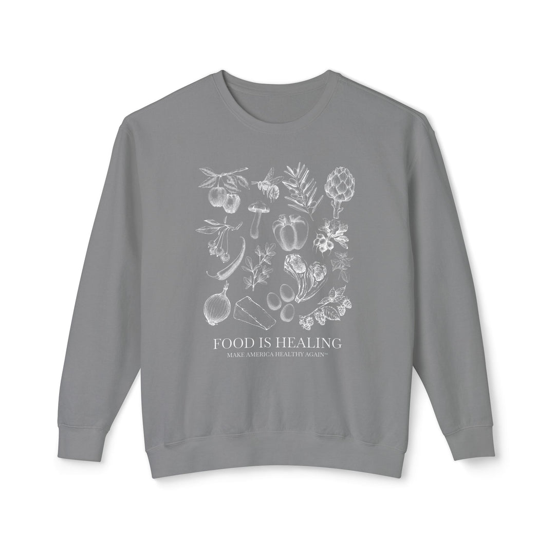 Food is Healing Unisex Lightweight Crewneck Sweatshirt