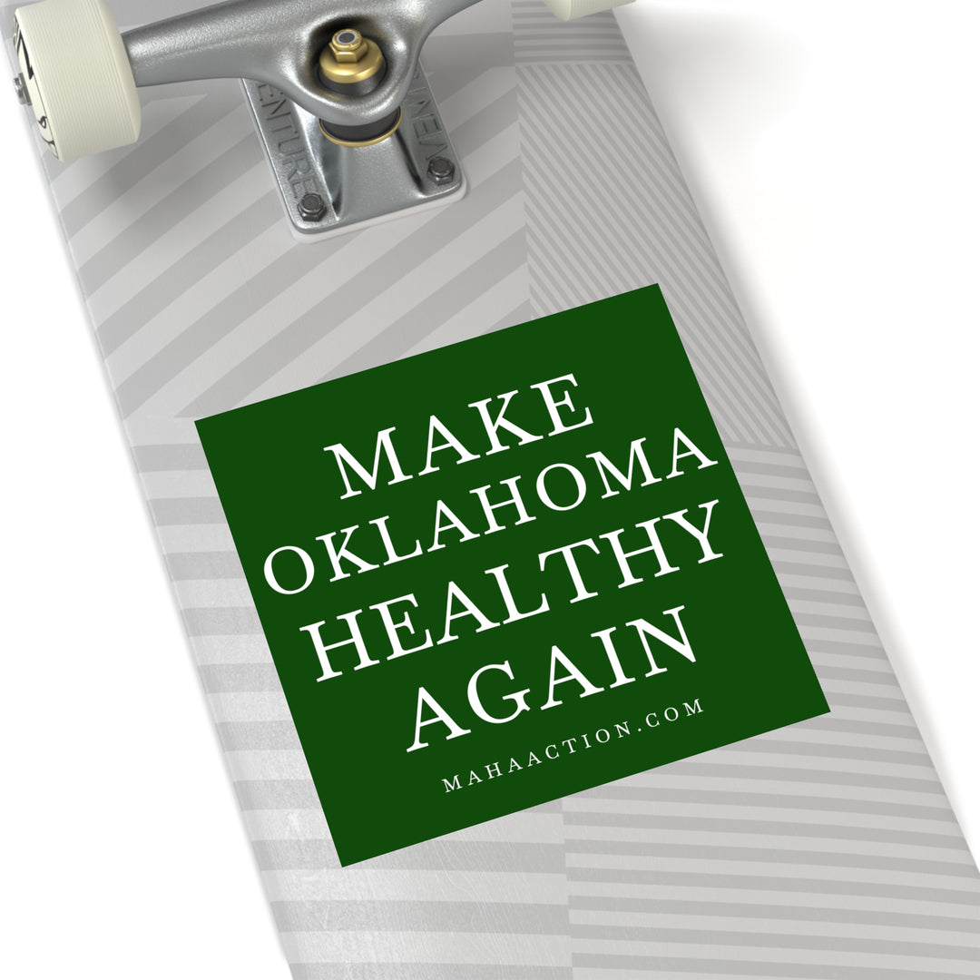 Make Oklahoma Healthy Again Square Sticker-Green