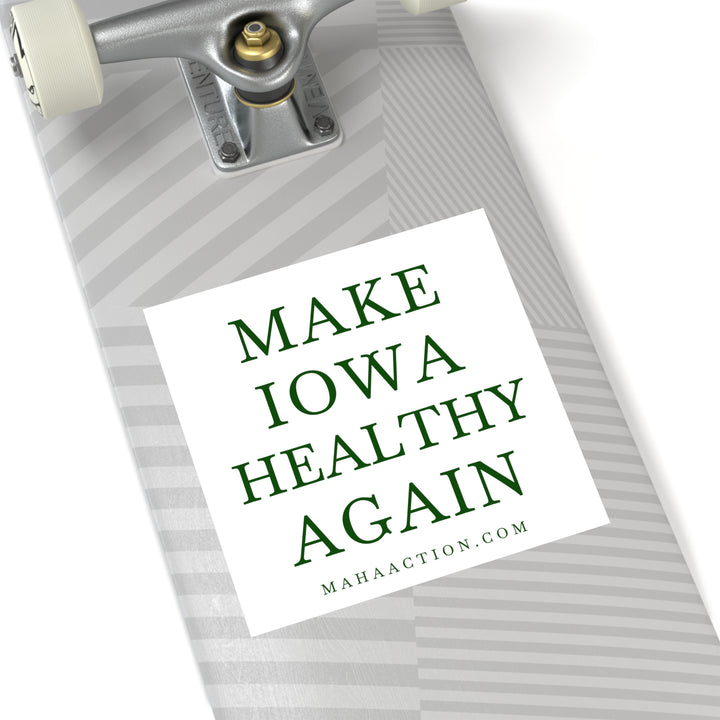 Make Iowa Healthy Again Square Sticker-White