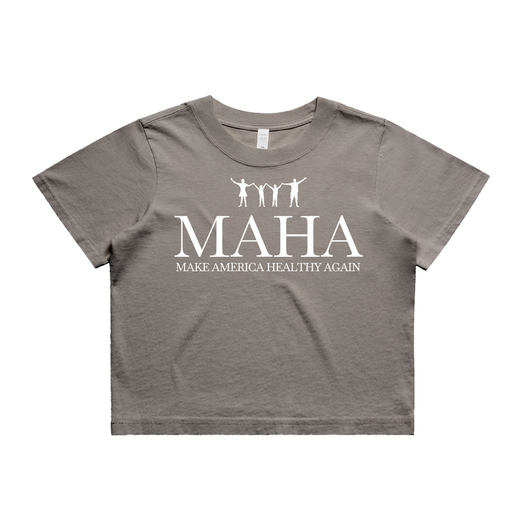 MAHA Action Women's Faded Crop Tee