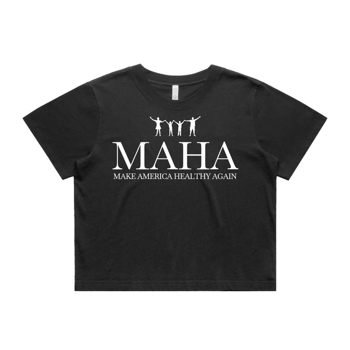 MAHA Action Women's Faded Crop Tee