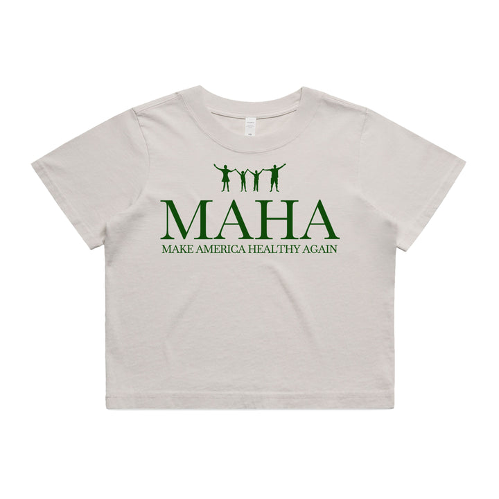 MAHA Action Women's Faded Crop Tee