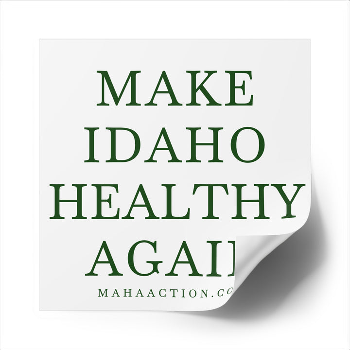 Make Idaho Healthy Again Square Sticker-White