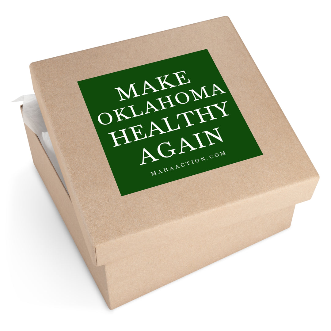 Make Oklahoma Healthy Again Square Sticker-Green