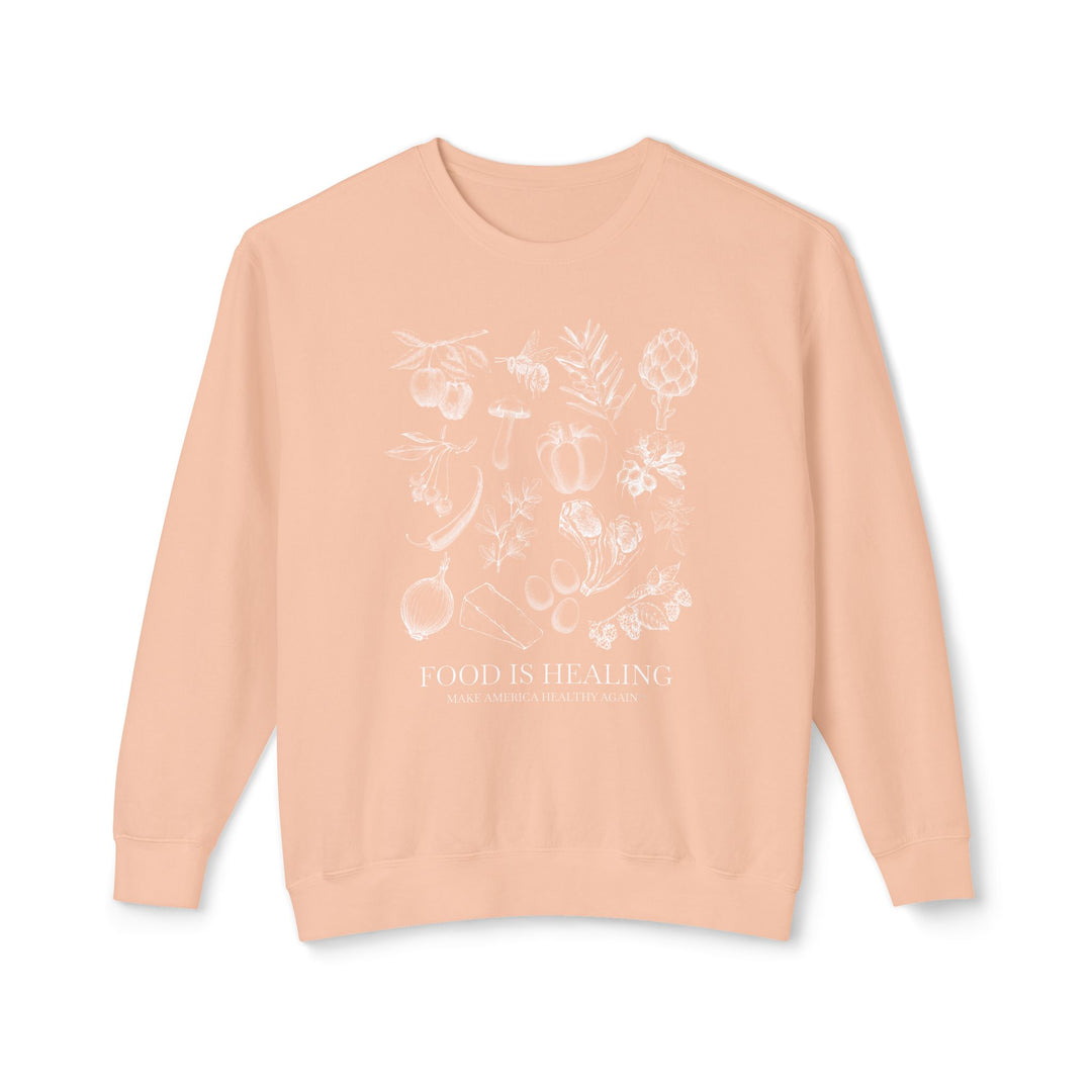 Food is Healing Unisex Lightweight Crewneck Sweatshirt