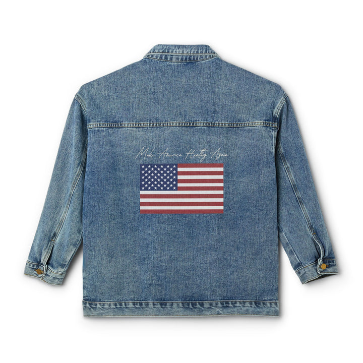 Make America Healthy Again Flag Denim Jacket for Women