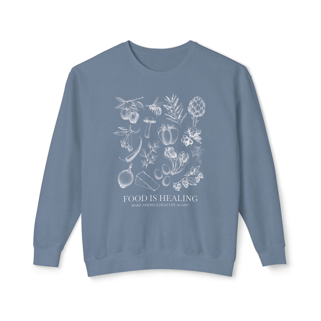Food is Healing Unisex Lightweight Crewneck Sweatshirt