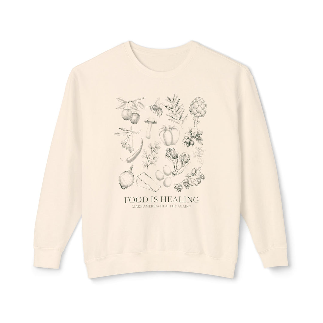 Food is Healing Unisex Lightweight Crewneck Sweatshirt