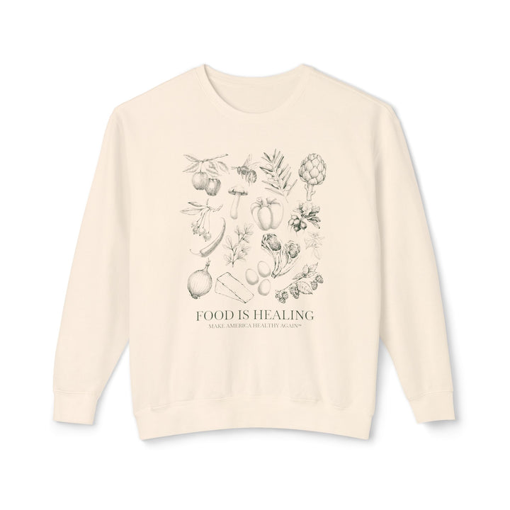 Food is Healing Unisex Lightweight Crewneck Sweatshirt