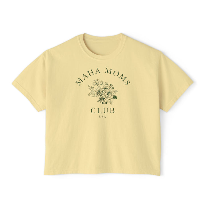 Maha Moms Club Flowers Boxy Tee