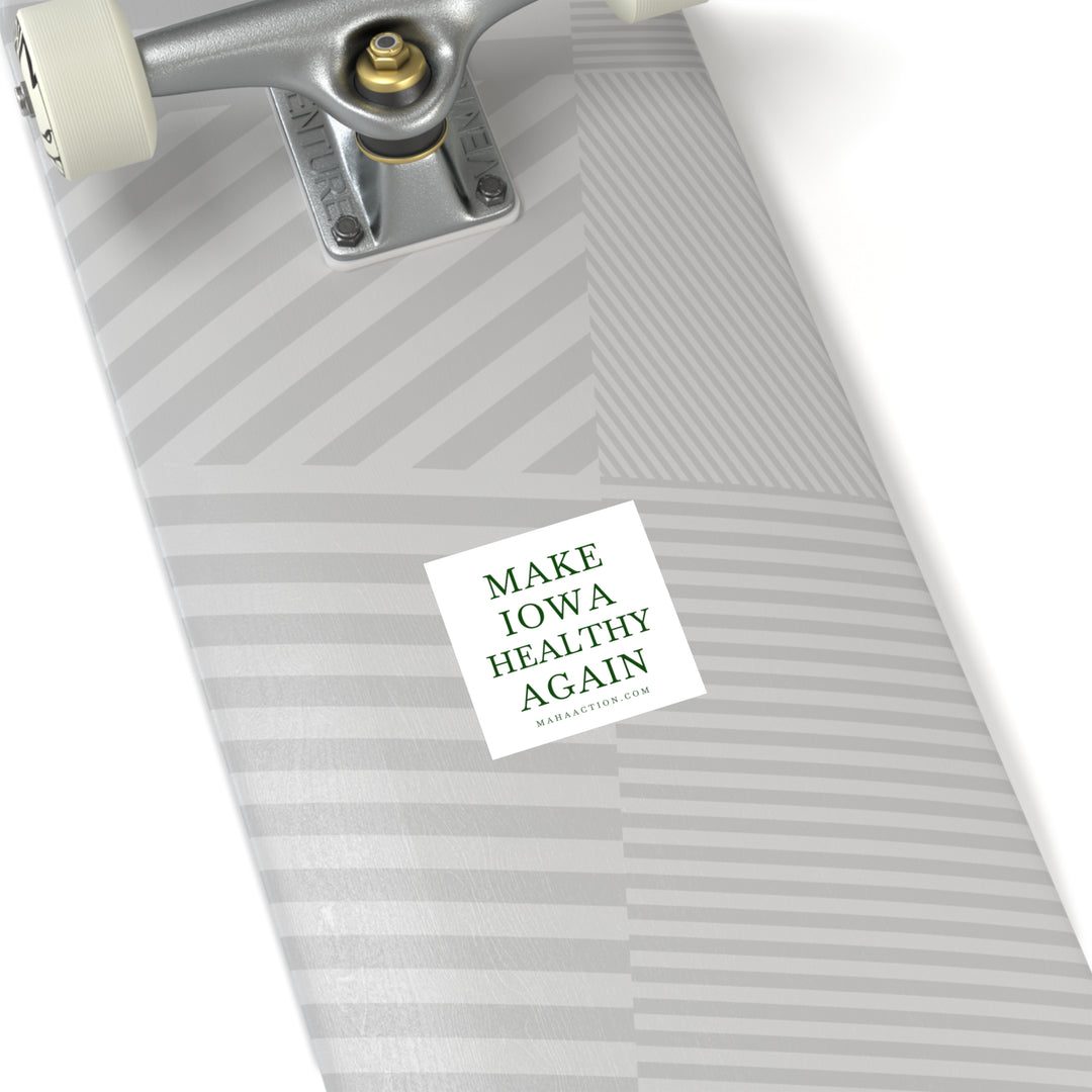 Make Iowa Healthy Again Square Sticker-White