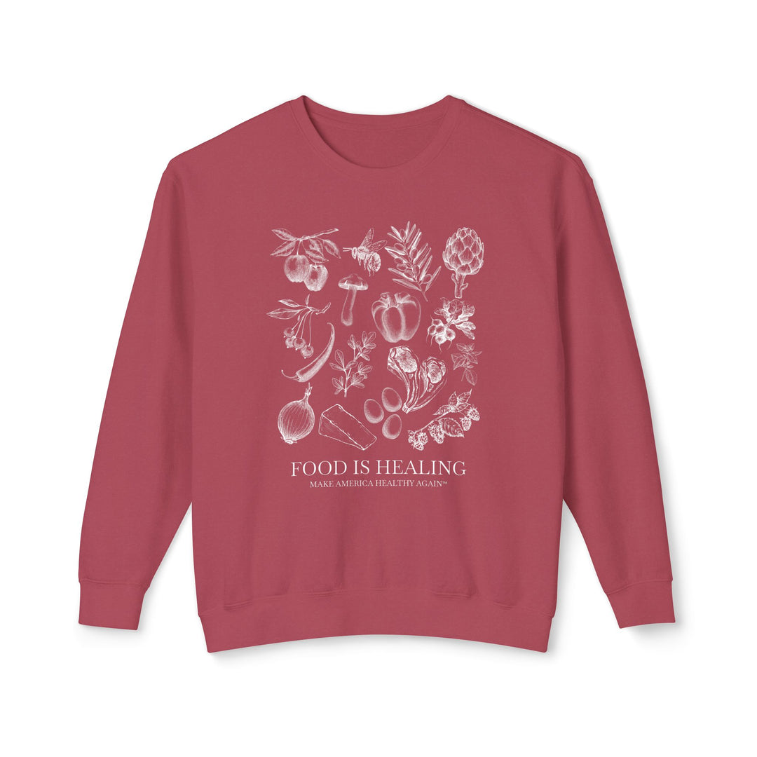 Food is Healing Unisex Lightweight Crewneck Sweatshirt