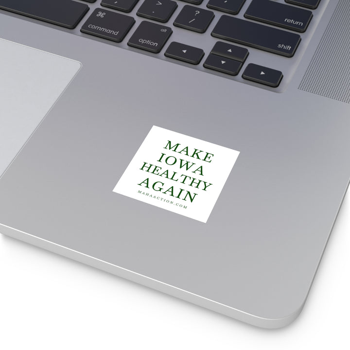 Make Iowa Healthy Again Square Sticker-White
